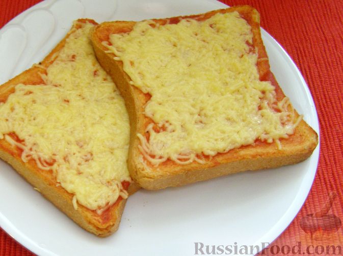Рецепт Гренки с кетчупом и сыром