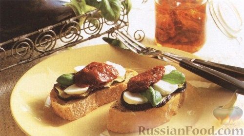 Рецепт Сэндвичи с баклажанами и моцареллой