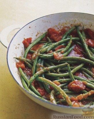 Рецепт Жареная стручковая фасоль с помидорами