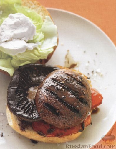 Рецепт Гамбургер с грибами и перцем