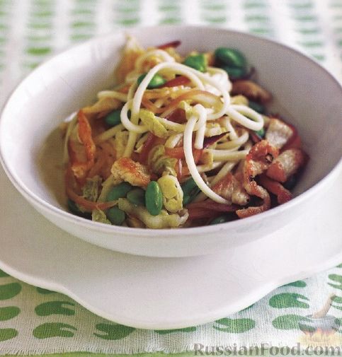 Рецепт Спагетти с курятиной и зеленой фасолью