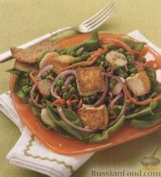 Рецепт Салат из тофу, горошка и моркови