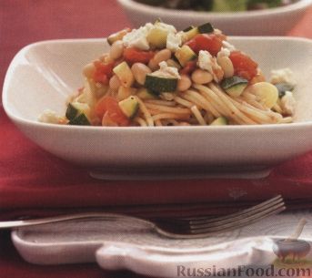 Рецепт Спагетти с цуккини и белой фасолью