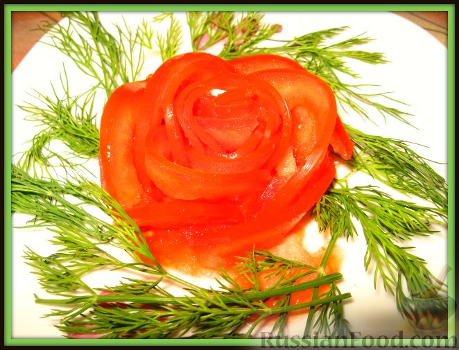 Рецепт Украшение блюда из помидора