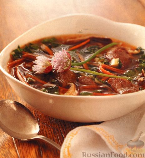 Рецепт Восточный овощной суп с говядиной