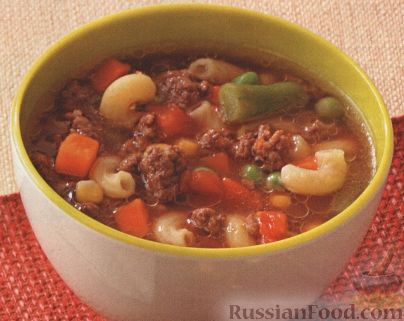 Рецепт Овощной суп с фаршем и макаронами