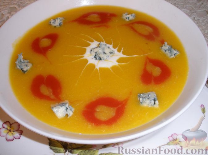 Рецепт Суп тыквенно-томатный с голубым сыром