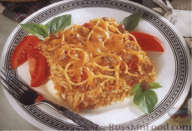 Рецепт Макаронная запеканка с фасолью в томатном соусе
