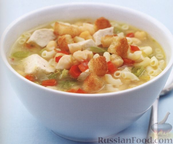 Рецепт Куриный суп с макаронами и турецким горохом