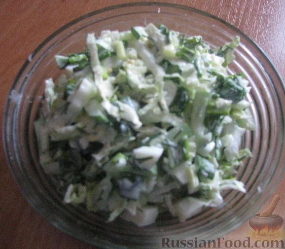 Рецепт Зелёный салат с черемшой