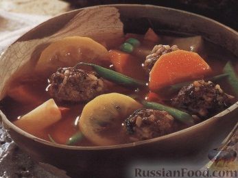 Рецепт Овощной суп с тефтелями