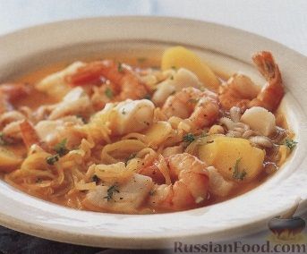 Рецепт Средиземноморский суп с морепродуктами