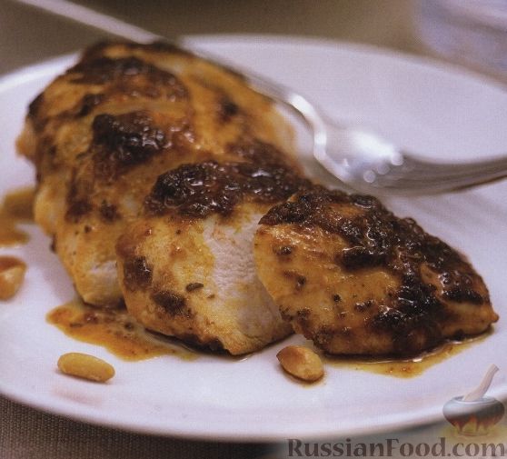 Рецепт Куриное филе, жаренное под ореховым песто