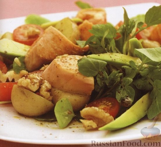 Рецепт Салат из лосося, картофеля и зелени