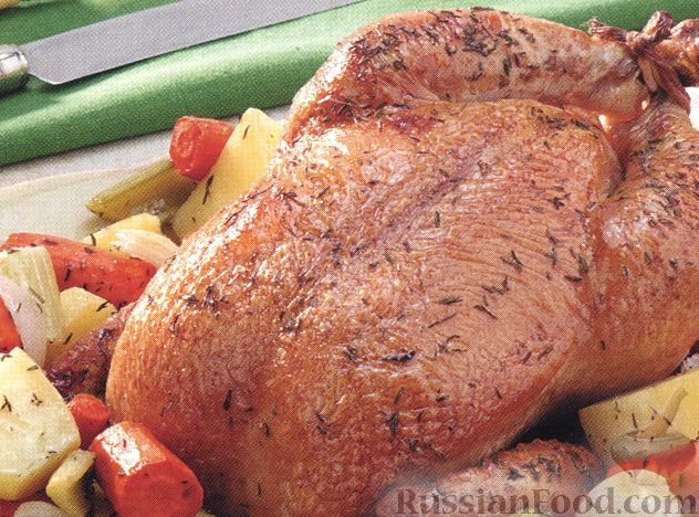 Рецепт Жареная курица с овощами