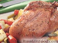 Фото к рецепту: Жареная курица с овощами