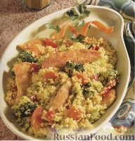 Фото к рецепту: Кус-кус с куриным филе и овощами