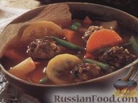 Фото к рецепту: Овощной суп с тефтелями