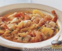 Фото к рецепту: Средиземноморский суп с морепродуктами