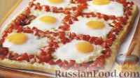 Фото к рецепту: Пицца с помидорами и яйцами