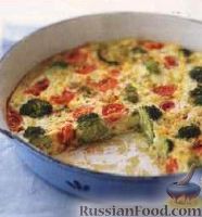 Фото к рецепту: Фриттата с брокколи и помидорами