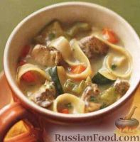 Фото к рецепту: Куриный суп с лапшой