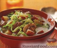Фото к рецепту: Немецкий грибной суп с капустой и фаршем