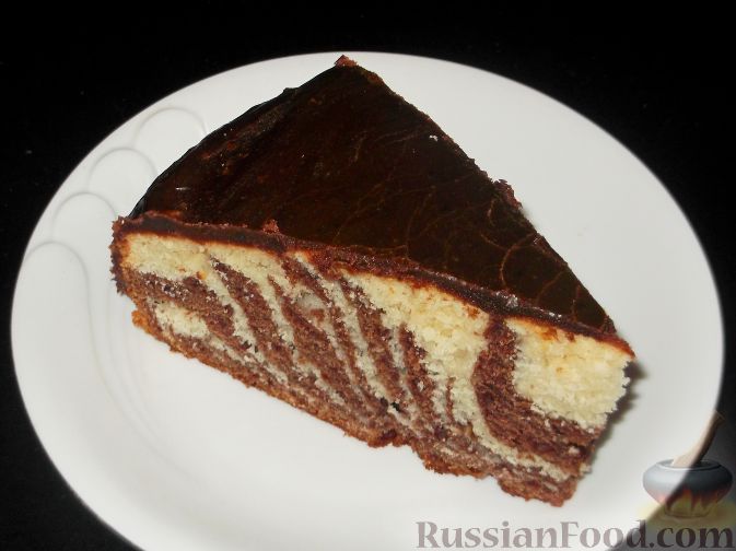 Муссовый торт Зебра без выпечки с сметаной и сгущенкой простой рецепт пошаговый