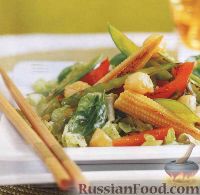 Фото к рецепту: Горячий салат с морскими гребешками