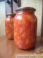 Фото к рецепту: Перец в томатном пюре (лечо)