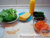 Фото приготовления рецепта: Два вида рулета из лаваша - овощной и мясной - шаг №1