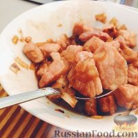 Фото к рецепту: Свинина в соусе на основе японского блюда "Оякодон"