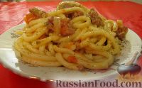 Фото к рецепту: Спагетти с острым мясным соусом
