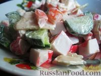 Фото к рецепту: Вкусный салат с крабовым мясом