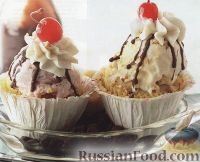 Фото к рецепту: Мафины с мороженым и сливками