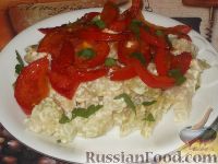 Фото приготовления рецепта: Кольраби, тушенная в сметане с помидорами - шаг №8