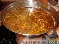 Фото приготовления рецепта: Пряный рассольно-томатный суп с говядиной - шаг №10