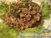 Фото к рецепту: Салат из куриной печени и моркови