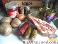 Фото приготовления рецепта: Солянка с картофелем по-домашнему - шаг №1