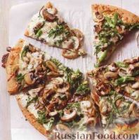 Фото к рецепту: Пицца с брокколи и грибами