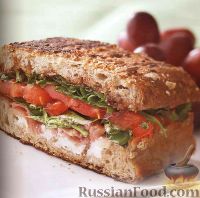 Фото к рецепту: Сэндвичи с ветчиной, помидорами и сыром