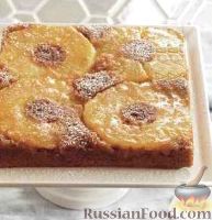 Фото к рецепту: Перевернутый пирог с ананасами