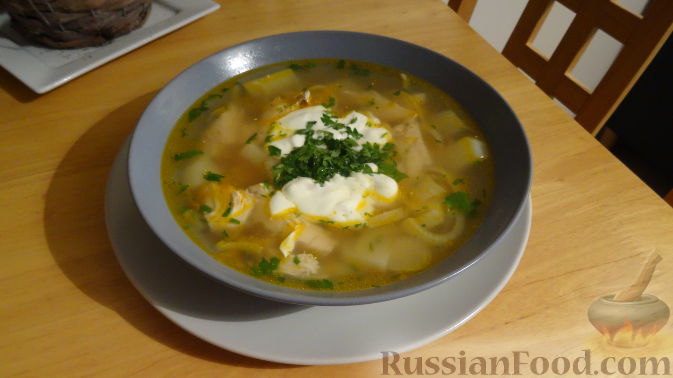 Куриный суп с вермишелью за 15 минут