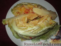 Фото к рецепту: Соленая савойская капуста в остром соусе