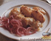 Фото к рецепту: Картофель с сыром и маринованным луком