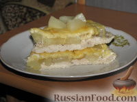 Фото к рецепту: Курица с ананасами под сыром
