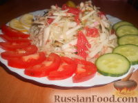 Фото приготовления рецепта: Салат из редьки с капустой и грейпфрутом - шаг №19