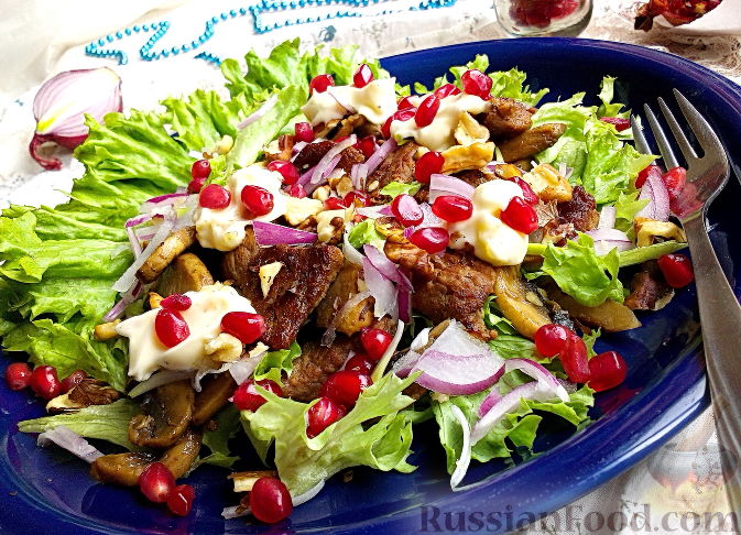 Нежный грибной салат с говядиной и сыром – пошаговый рецепт приготовления с фото
