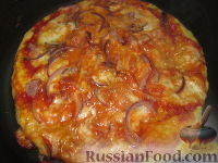 Фото к рецепту: Быстрая "пицца" на сковороде
