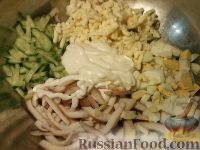 Фото приготовления рецепта: Кальмары с сыром и чесноком - шаг №8